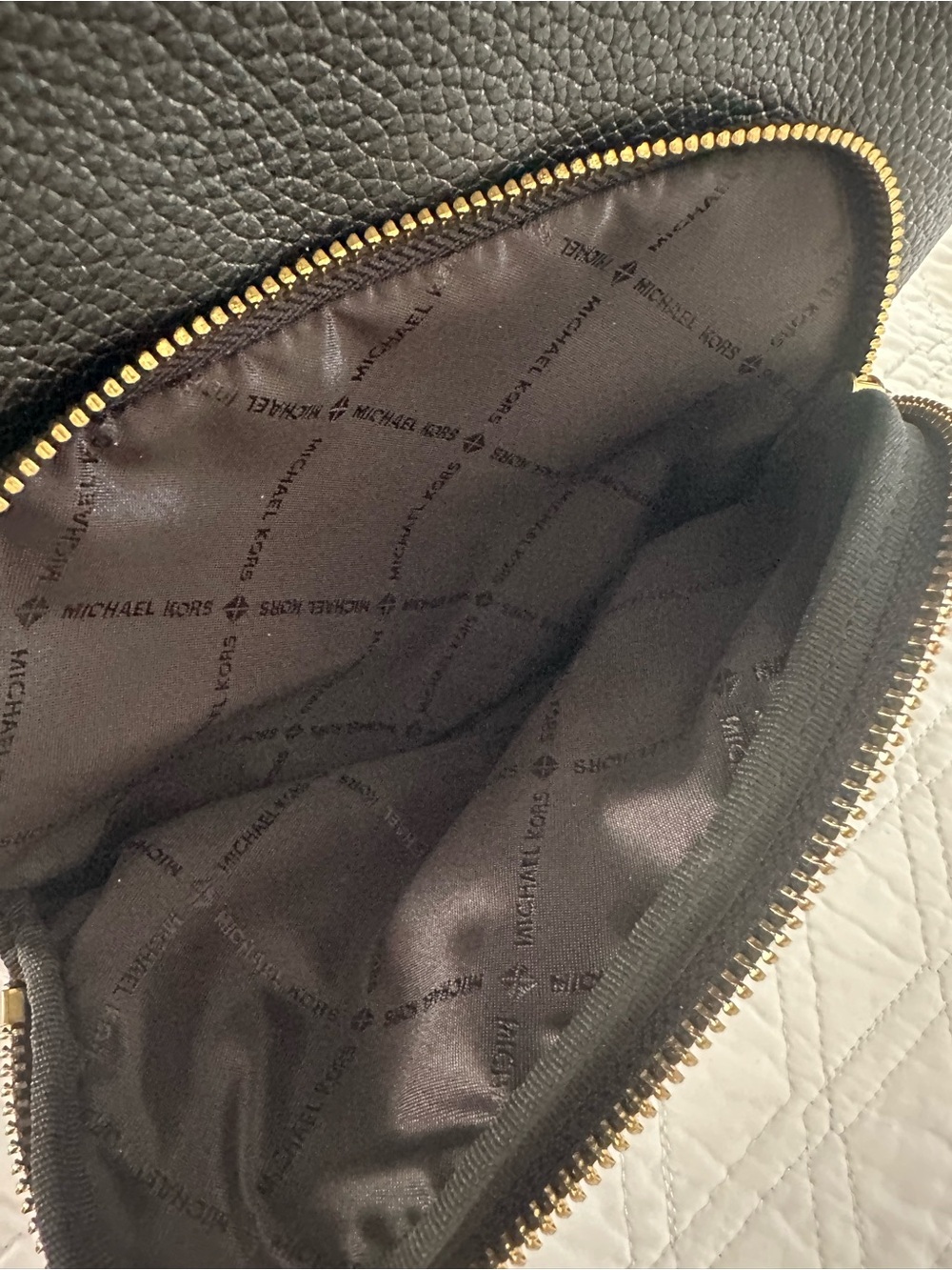 MICHAEL KORS Black Pebble Leather Mini Backpack with Gold Accents - Picture 9 of 9